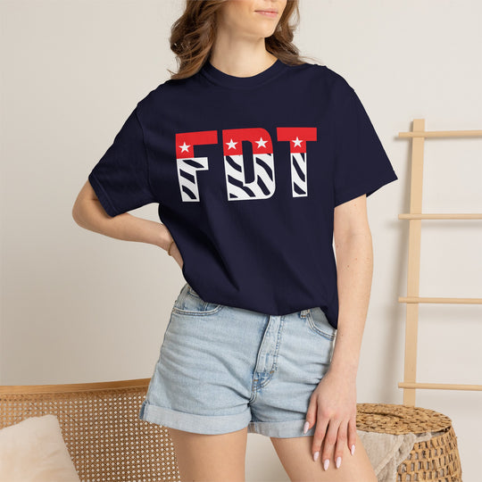 FDT flag letters T-shirt | American flag typography political tee