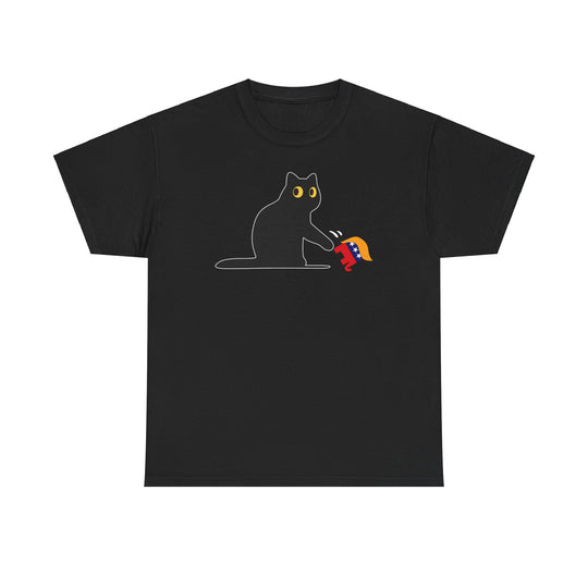 Kamala Harris 2024 Victory T-Shirt - Black Cat vs. GOP Elephant