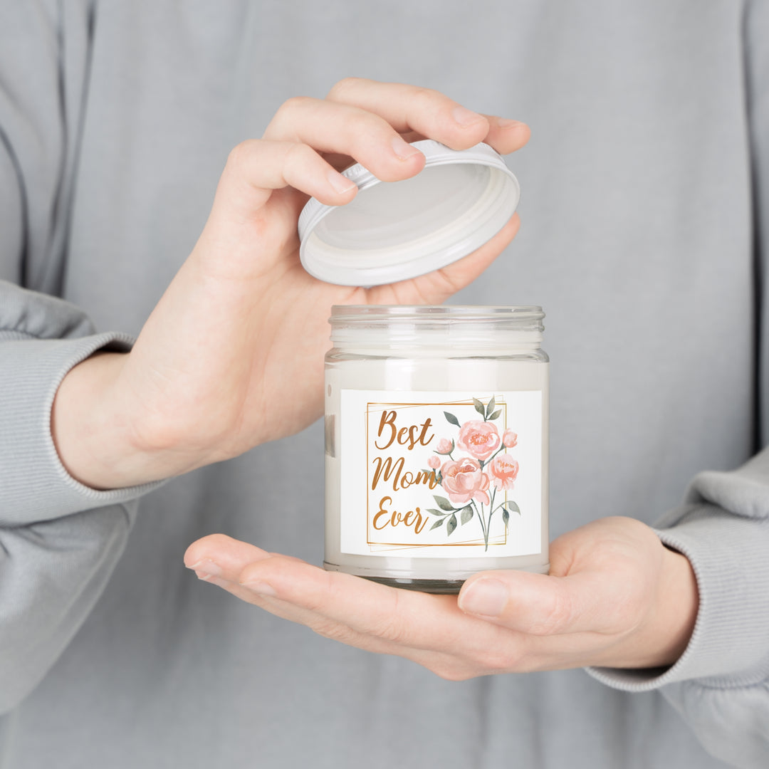 Best Mom Ever Floral Soy Candle 9oz | White Lid, Mother&