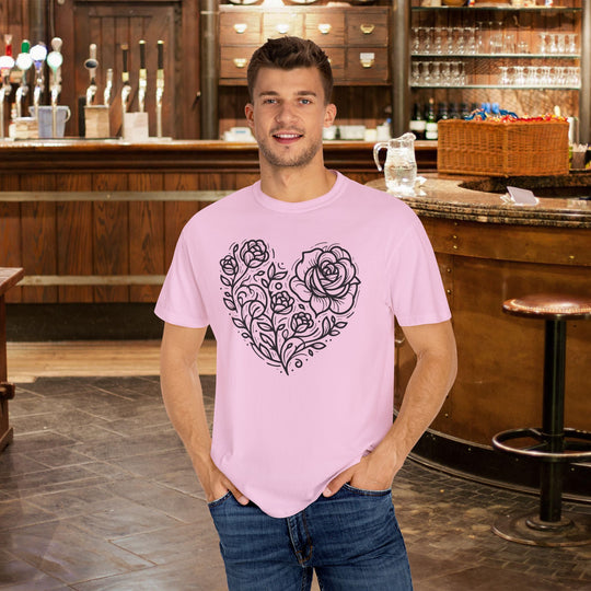 Blooming Heart Rose Graphic T-Shirt