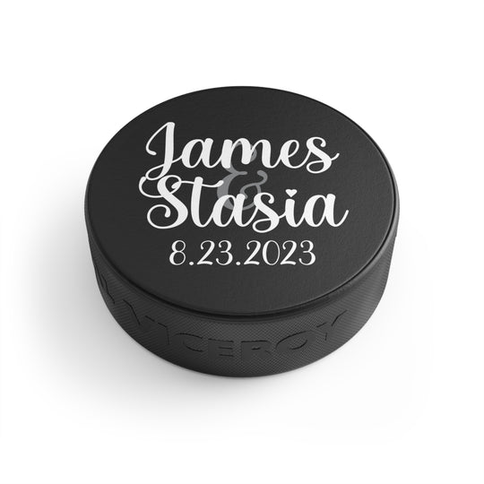 Custom Hockey Puck - Wedding or Anniversary Gift