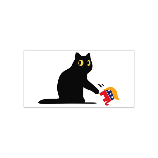 Black Cat vs. MAGA GOP Bumper Sticker