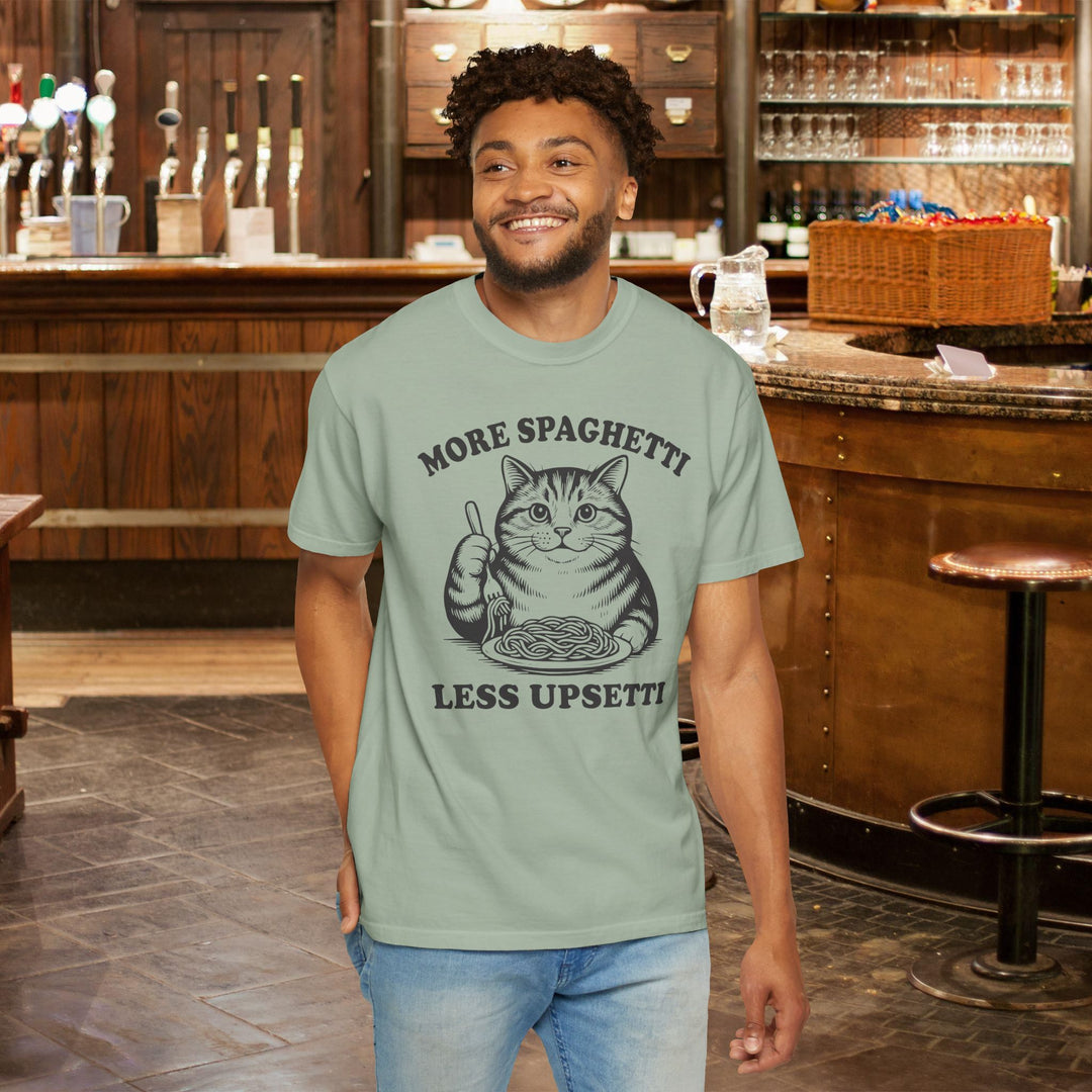 More Spaghetti Cat Lovers T-Shirt | Funny Italian Food Lovers Comfort Colors® Tee