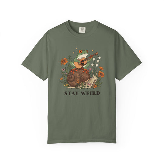 Stay Weird Witchy Halloween Gothic Frog T-Shirt | Frog Playing Guitar Sunflower Tee Comfort Colors® Tee for Women