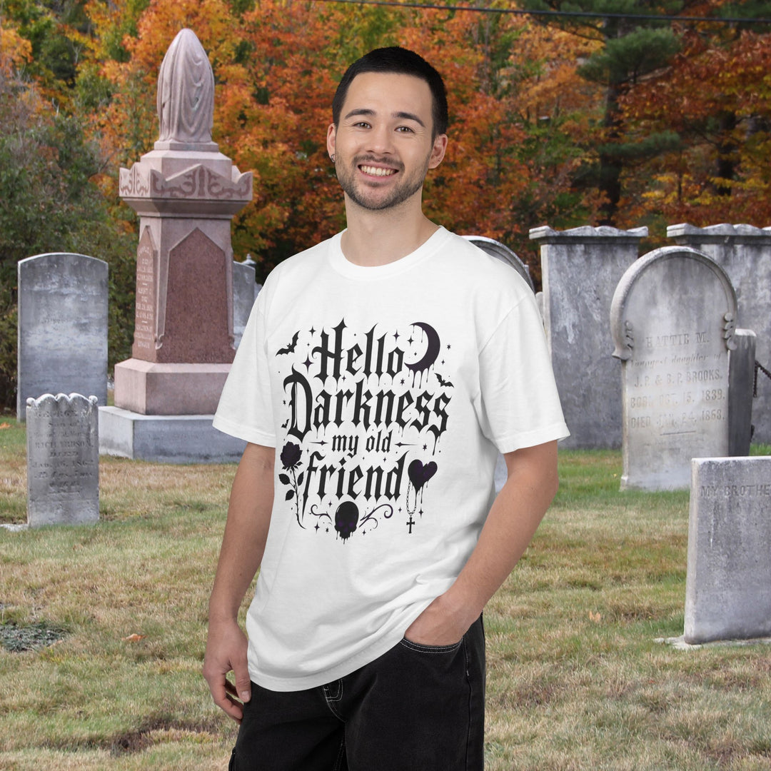 Hello Darkness My Old Friend Fall BOHO Halloween T-Shirt | Unisex Comfort Colors® Tee