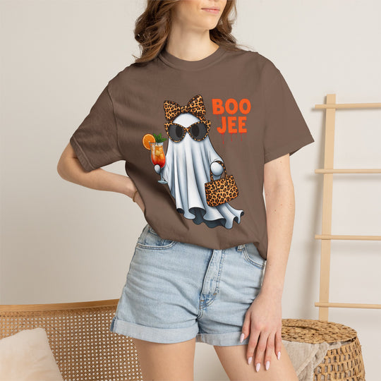 Funny Fall Boo Jee T-Shirt | Fancy Ghost with Designer Bag and Cocktail | Unisex Comfort Colors® Tee