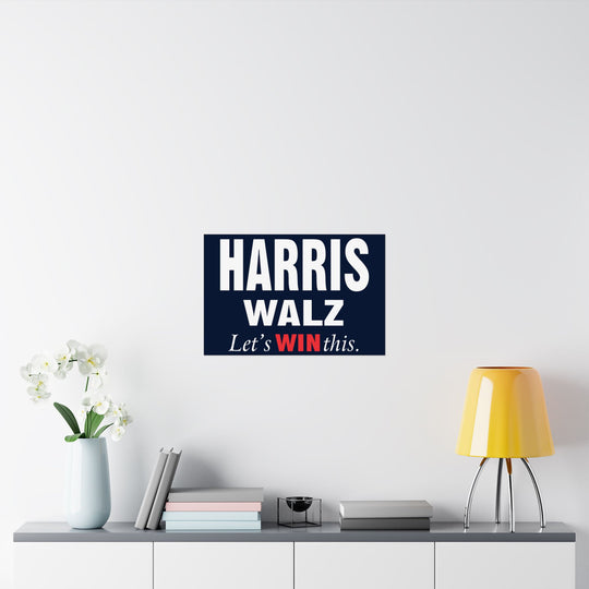 Harris Walz 2024 Campaign Poster - Matte Horizontal Election Print