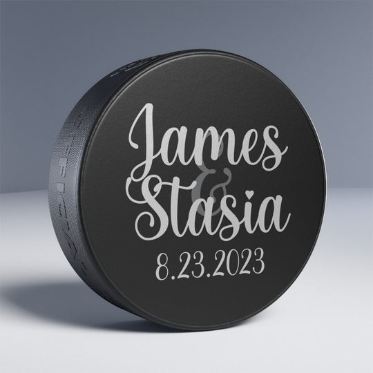 Custom Hockey Puck - Wedding or Anniversary Gift