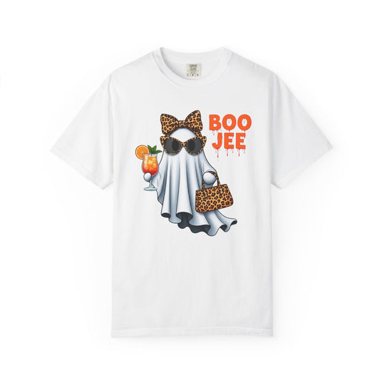 Funny Fall Boo Jee T-Shirt | Fancy Ghost with Designer Bag and Cocktail | Unisex Comfort Colors® Tee