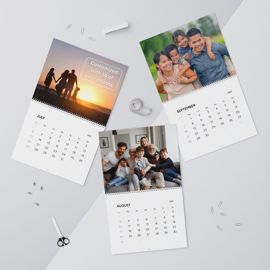 Custom 2025 Photo Wall Calendar - Personalized Picture Monthly Calendar - Custom Family Photo Keepsake