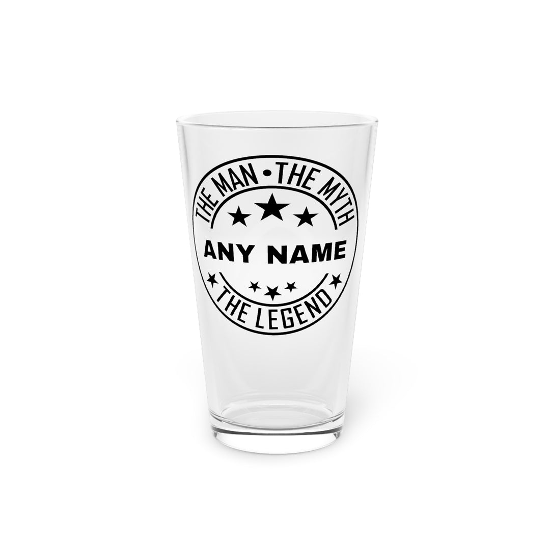 The Man The Myth The Legend Pint Glass - Custom Beer Glass Birthday Gift or Retirement Gift