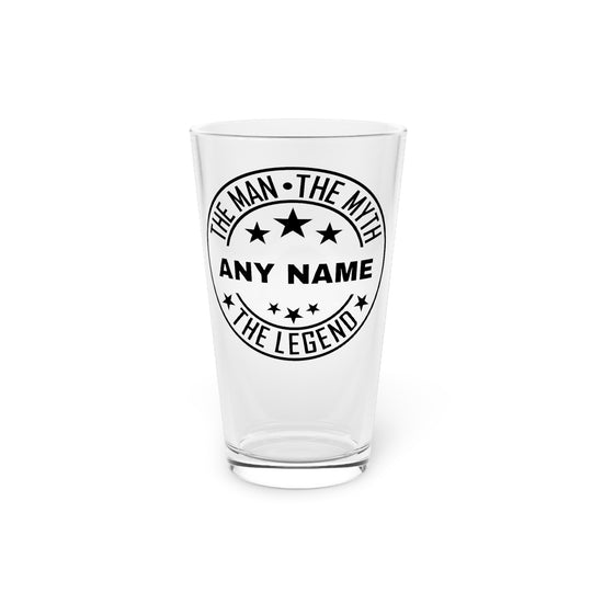 The Man The Myth The Legend Pint Glass - Custom Beer Glass Birthday Gift or Retirement Gift