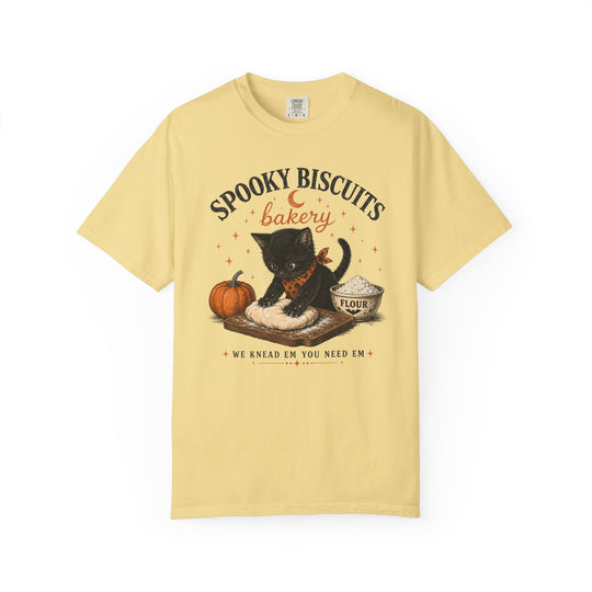 Funny Fall Spooky Biscuits T-Shirt | Cat Lovers Trendy Fall Shirt with "We Knead Them, You Need" Them Slogan