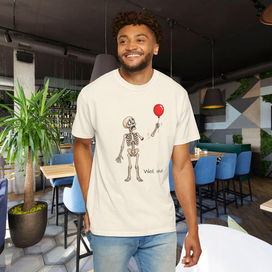 Funny Fall Skeleton and Balloon T-Shirt | Unisex Comfort Colors® Tee