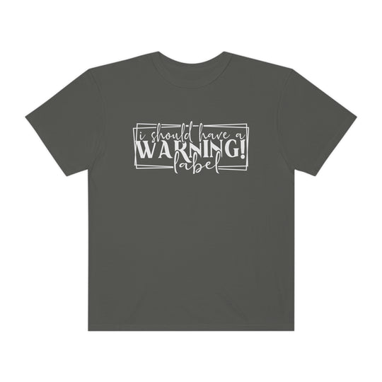 Étiquette d’avertissement T-shirt unisexe teint en vêtement