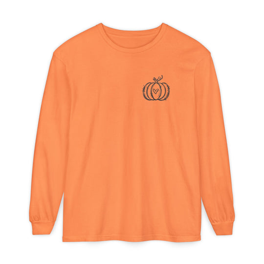 Hand-Drawn Pumpkin Long Sleeve T-Shirt | Pumpkin Sketch Shirt | Cute Fall Graphic Tee