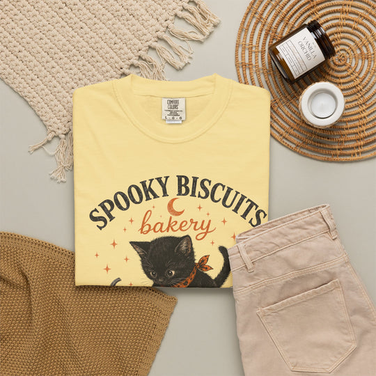 Funny Fall Spooky Biscuits T-Shirt | Cat Lovers Trendy Fall Shirt with "We Knead Them, You Need" Them Slogan