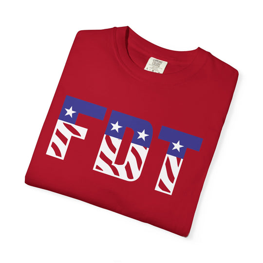 FDT flag letters T-shirt | American flag typography political tee