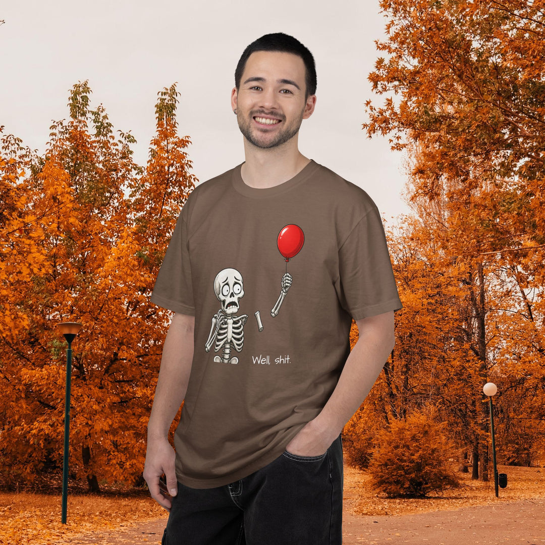 Funny Fall Skeleton and Balloon T-Shirt | Unisex Comfort Colors® Tee