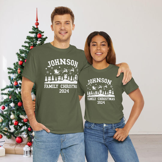 Personalized Christmas 2024 T-Shirt with Family Name