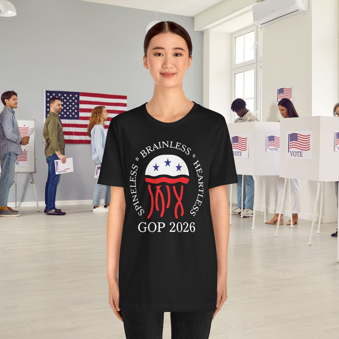 Jellyfish GOP Logo T-Shirt - Funny Anti-Trump Shirt | Satirical Anti-MAGA Graphic Tee for Political Humor