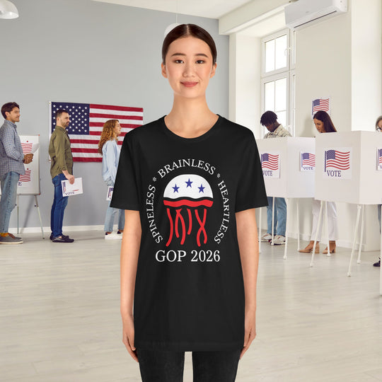 Jellyfish GOP Logo T-Shirt - Funny Anti-Trump Shirt | Satirical Anti-MAGA Graphic Tee for Political Humor