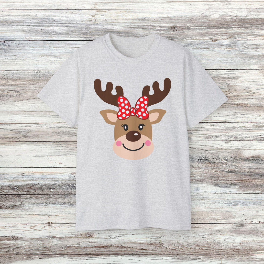 Cute Girl Reindeer Face Family Christmas Shirt