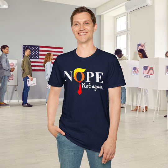 Nope Not Again - Anti-Trump 2024 Unisex Softstyle Tee