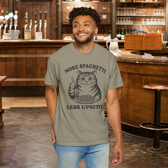 More Spaghetti Cat Lovers T-Shirt | Funny Italian Food Lovers Comfort Colors® Tee