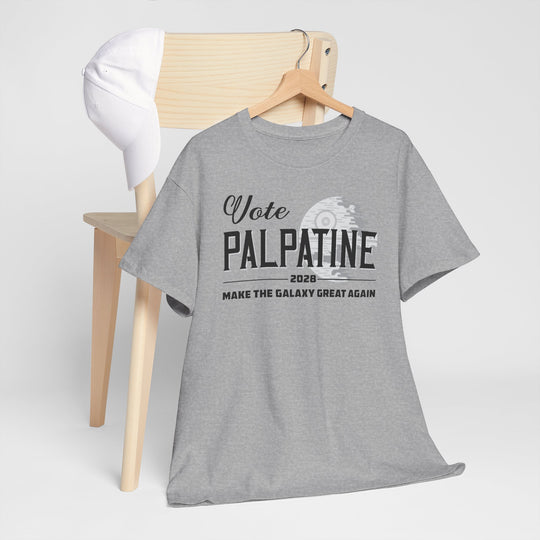 Funny Vote Palpatine 2028 Parody Political Graphic Tee for Sci-Fi Fans