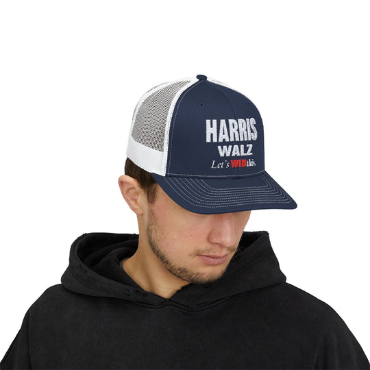 Harris Walz 2024 Embroidered Snapback Trucker Cap