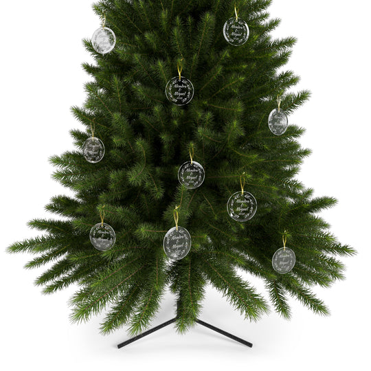 Personalized Christmas 2026 Glass Ornaments | Bride and Groom Names | Wedding Favors with Gold Ribbon