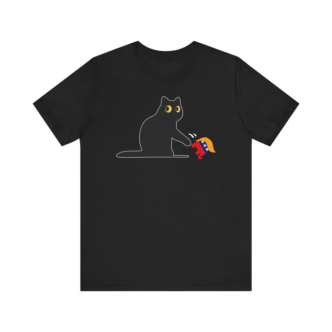 Black Cat T-Shirt - Anti-Trump GOP Elephant Knockdown