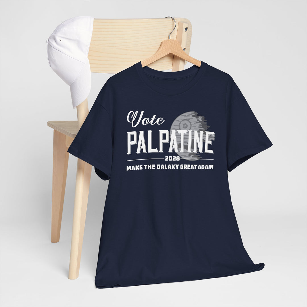 Funny Vote Palpatine 2028 Parody Political Graphic Tee for Sci-Fi Fans