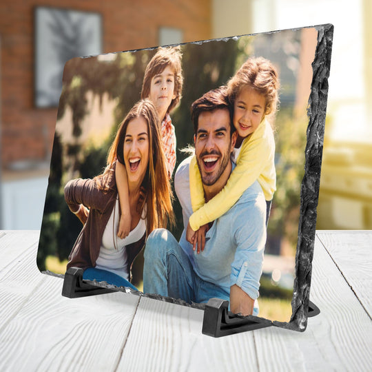 Custom Photo Slate Desk Plaque | Personalized Stone Photo Display
