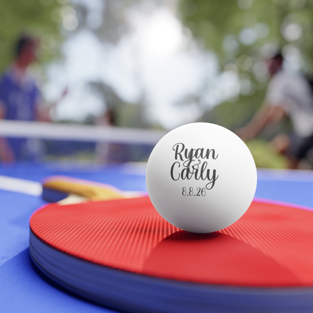 Wedding Favor Custom Beer Pong Balls | Personalized Ping Pong Balls Set of 6 with Bride and Groom Names and Date