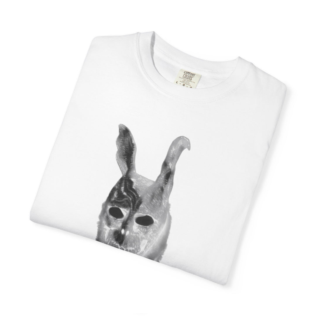 Mad World Donnie Darko Inspired Distorted Rabbit Skull T-Shirt | Dark Surreal Bunny Graphic