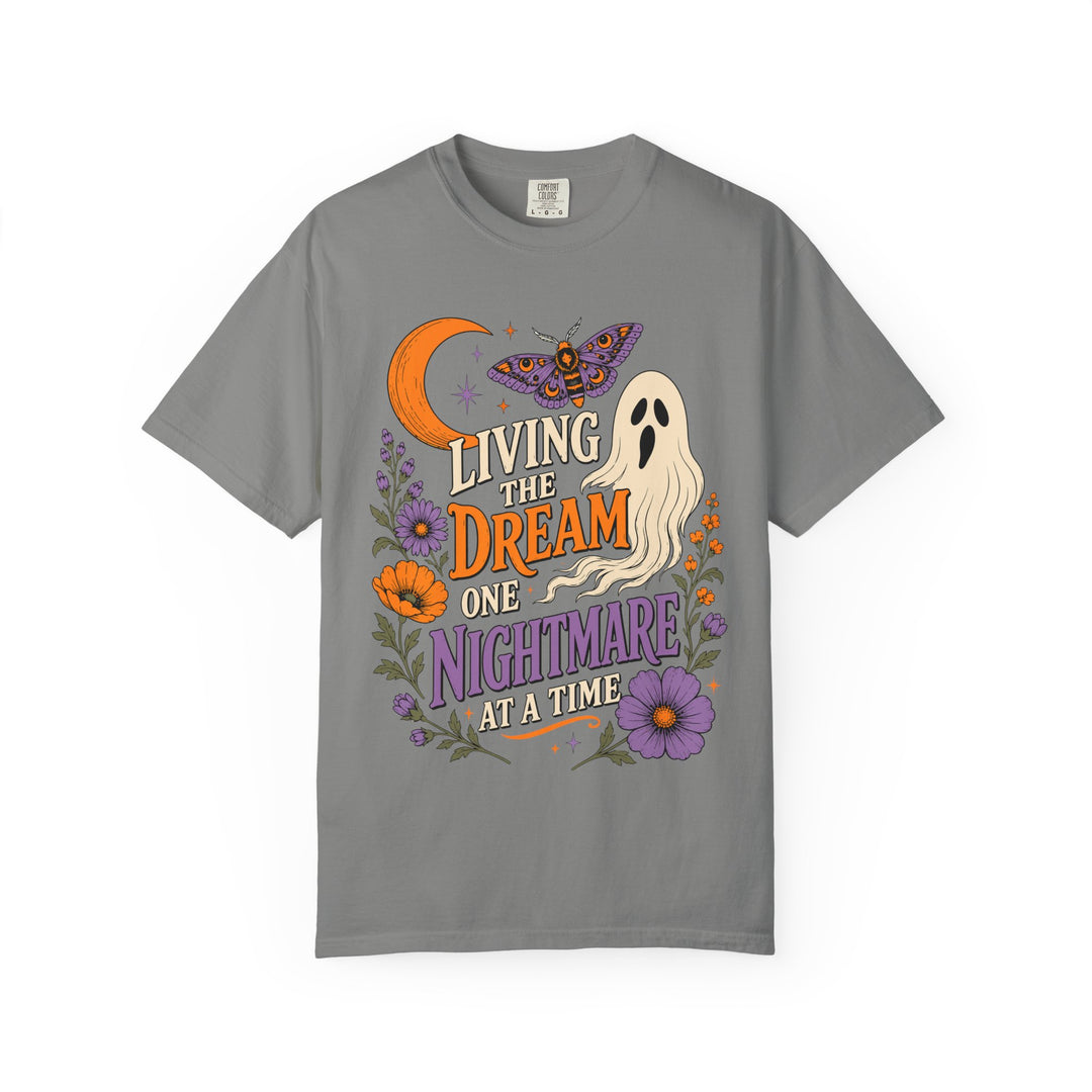 Living the Dream One Nightmare at a Time Trendy Fall T-Shirt for Halloween Season