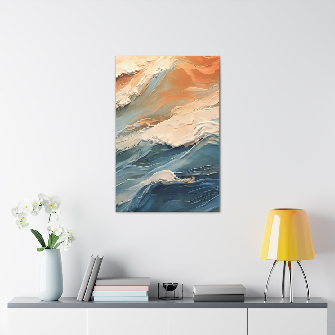 Sunset Ocean Waves - Large 36" x 24" Canvas Wrap
