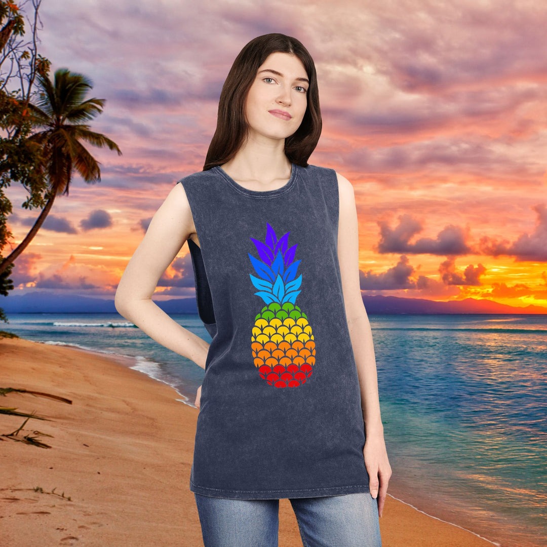 Rainbow Pineapple Graphic Tank Top