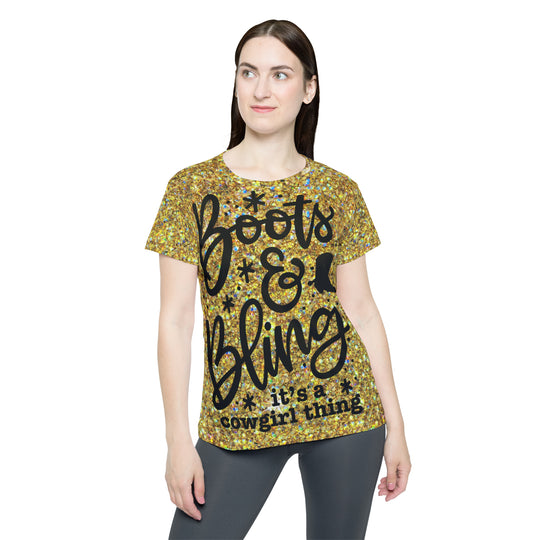 Boots and Bling - Women's Sports Jersey Shirt Country Music Tee