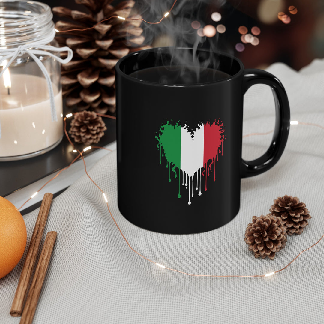 Italian Pride Black Ceramic Coffee Mug