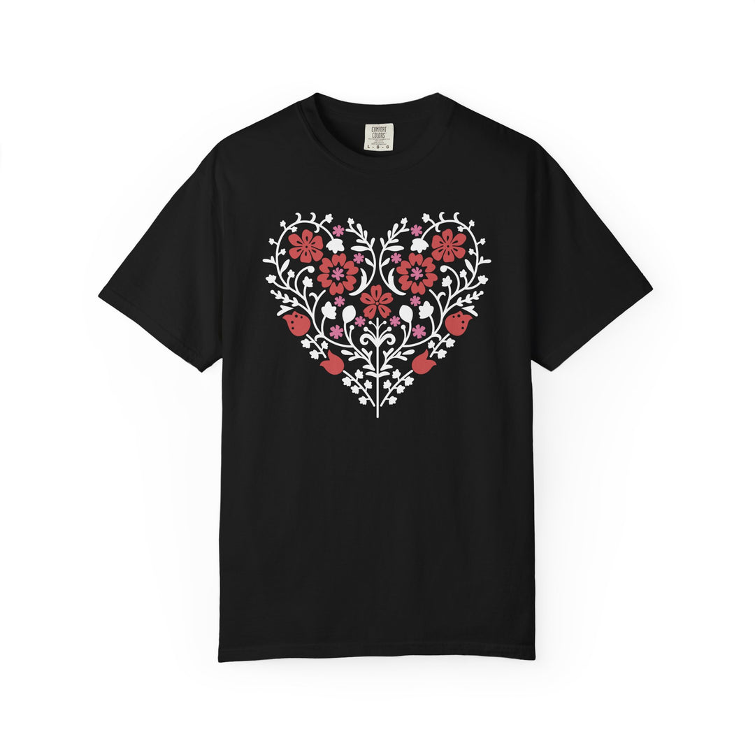 BOHO Floral Heart T-Shirt | Floral Fall Graphic Flowers and Hearts Tee