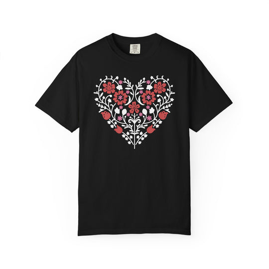 BOHO Floral Heart T-Shirt | Floral Fall Graphic Flowers and Hearts Tee
