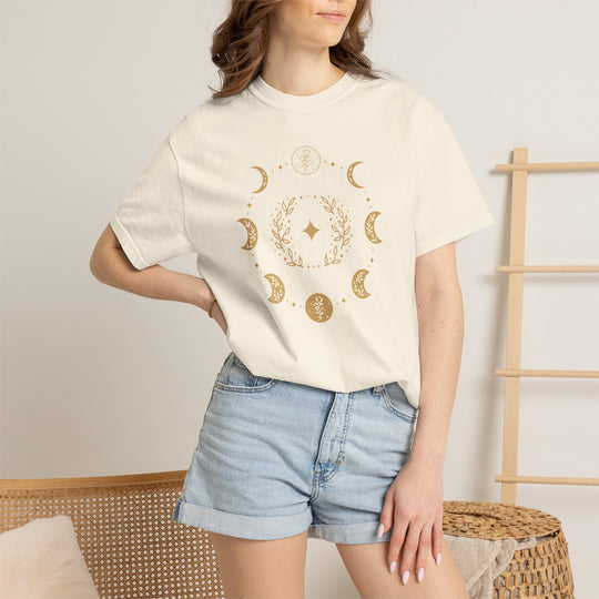 Boho Moon Phases T-Shirt | Celestial Lunar Graphic Tee | Mystic Bohemian Shirt