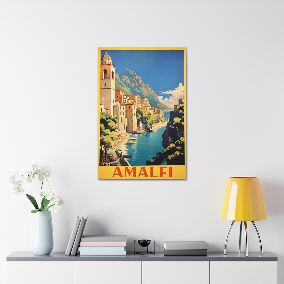 Amalfi Travel Poster - Large 36" x 24" Canvas Wrap