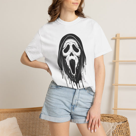 Scream Mask Face T-Shirt | Creepy Ghost Funny Spooky Halloween Season Shirt