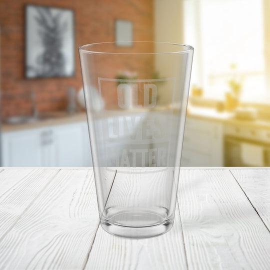 Personalized Old Lives Matter Pint Glass
