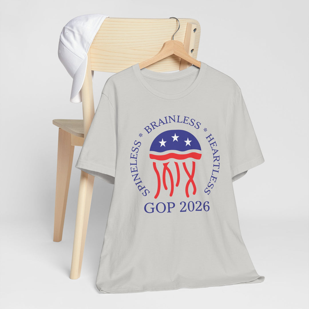 Jellyfish GOP Logo T-Shirt - Funny Anti-Trump Shirt | Satirical Anti-MAGA Graphic Tee for Political Humor