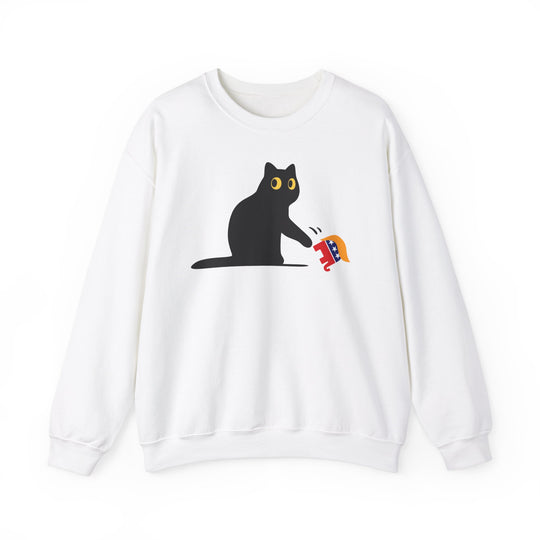 Black Cat vs. MAGA GOP Elephant Sweatshirt